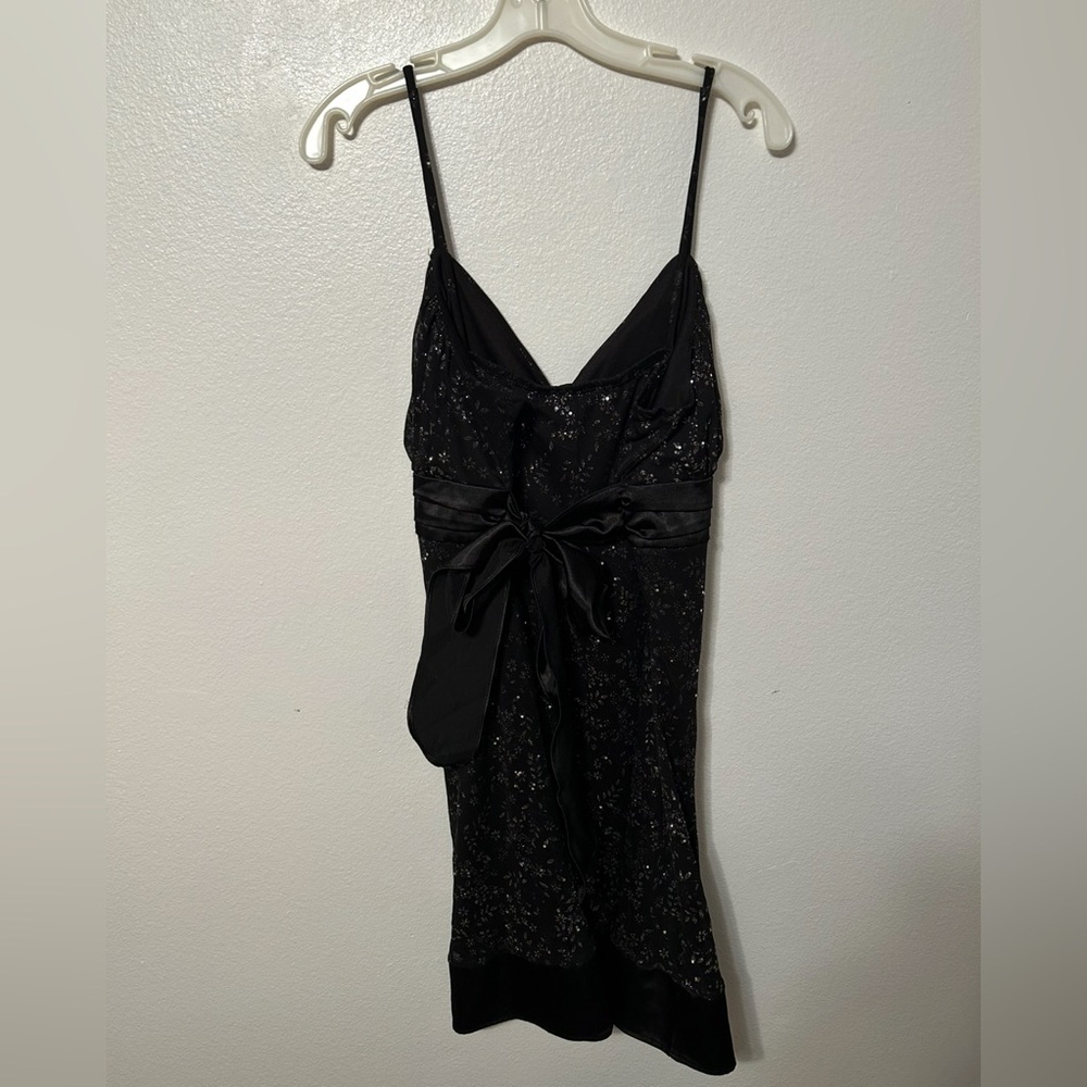 Vintage 90s Taboo Black Celestial Slip Dress Empire Waist Midi Dark Witchy Y2K - Picture 4 of 4